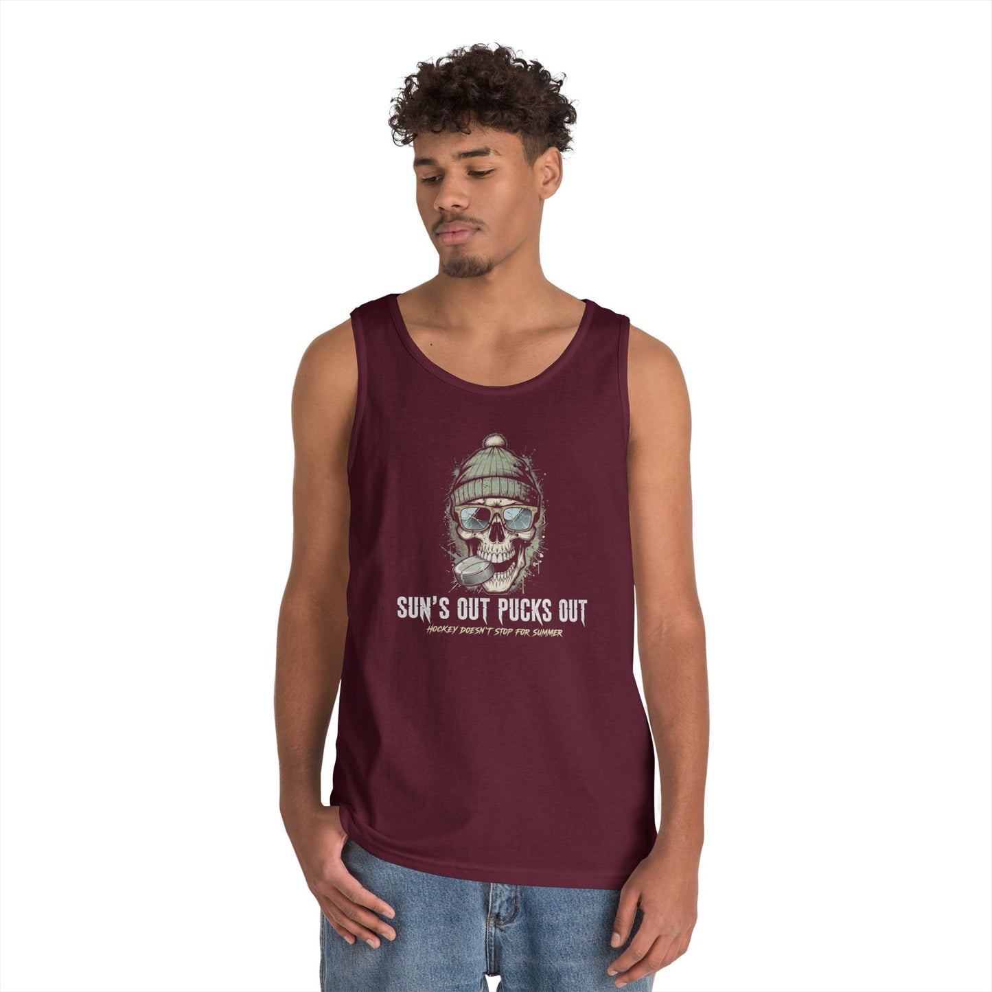 "Sun's Out Pucks Out" Hockey Summer Tee