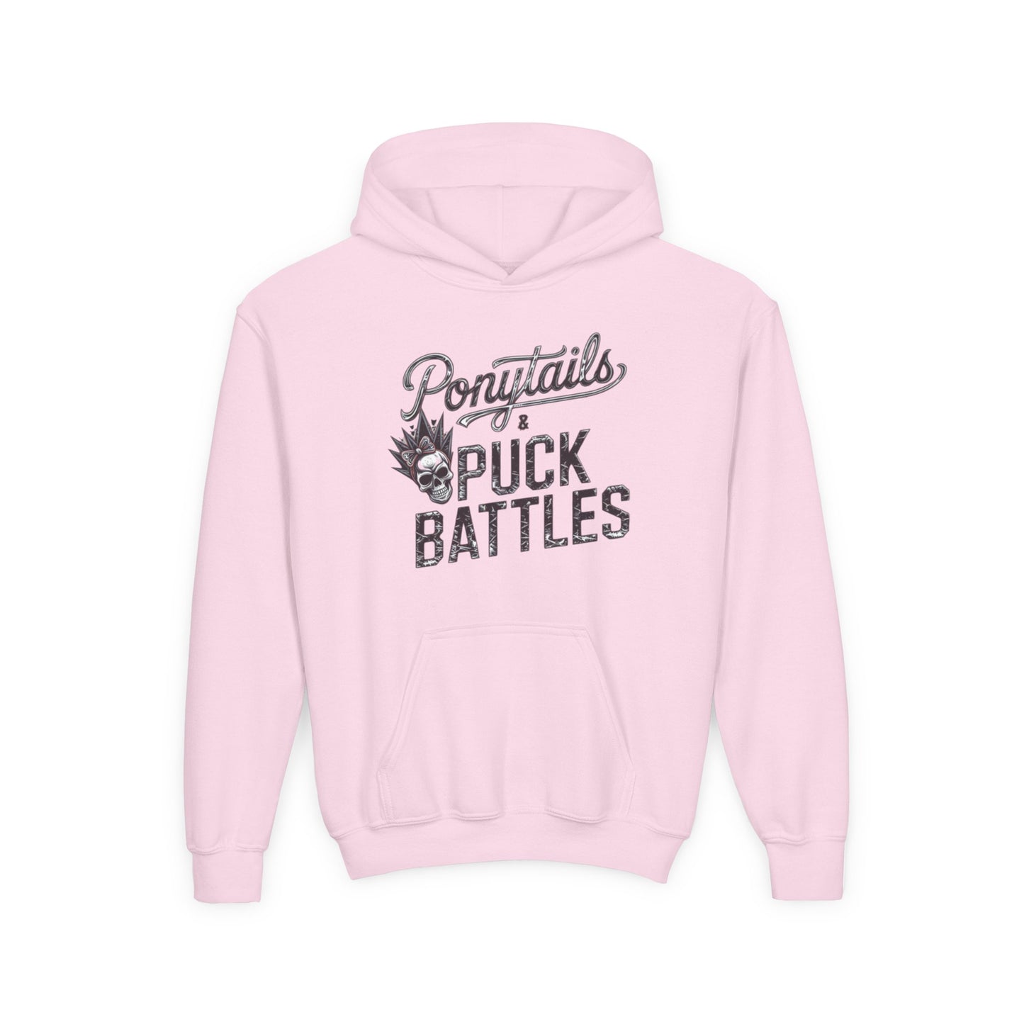 Ponytails & Puck Battles Hooded Sweatshirt by Gildan