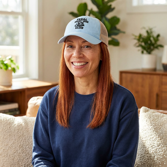 Feral Hockey Moms Club -  Washed Mesh-Back Cap