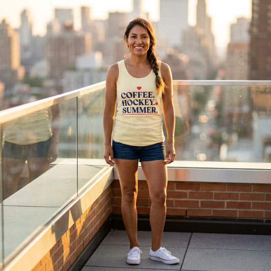 Coffee. Hockey. Summer. Tank Top