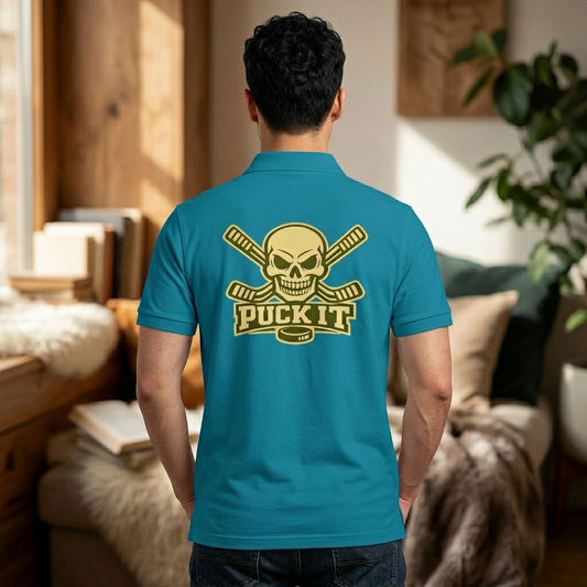 Hockey Skull Polo — "Puck It" Men's Sport Polo