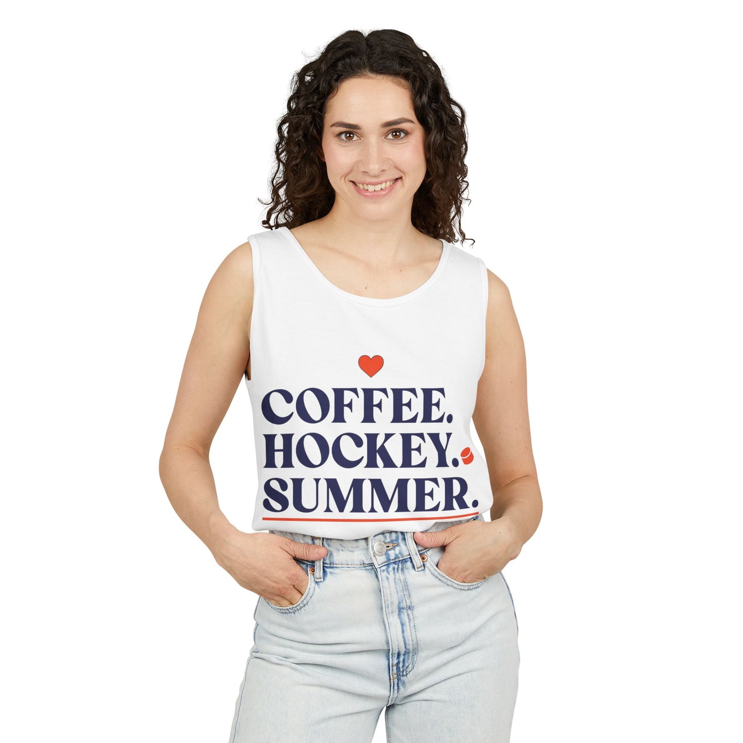 Coffee. Hockey. Summer. Tank Top