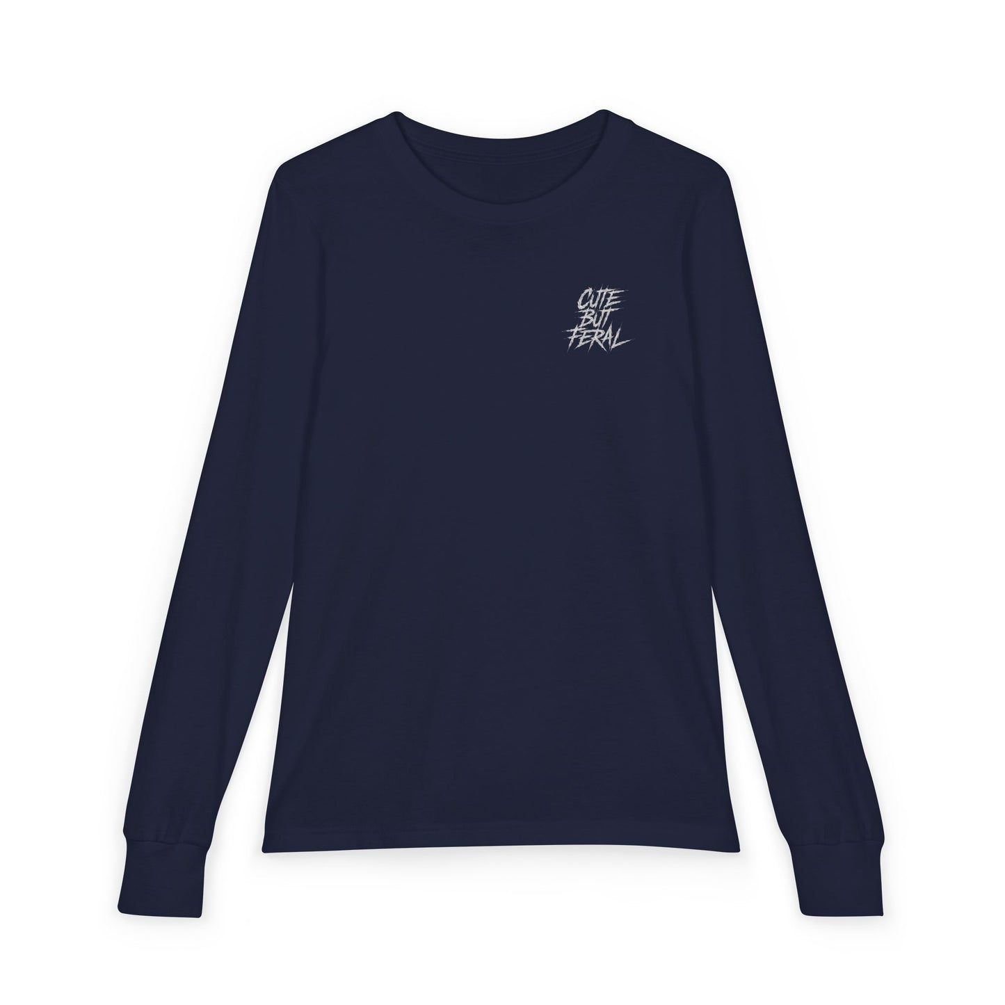 Cute But Feral Youth Long Sleeve Tee — Youth Jersey Shirt with Raccoon Graphic