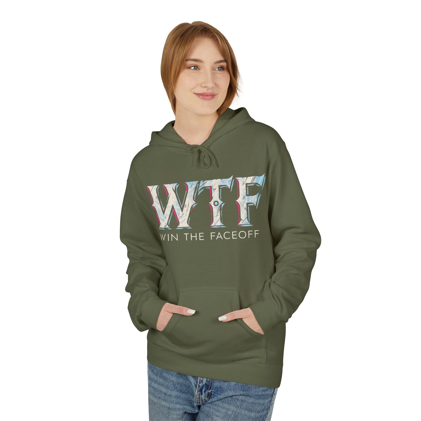 W T F Win The Faceoff Fleece Hoodie