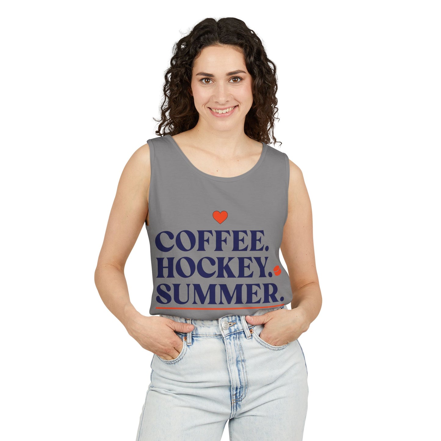 Coffee. Hockey. Summer. Tank Top