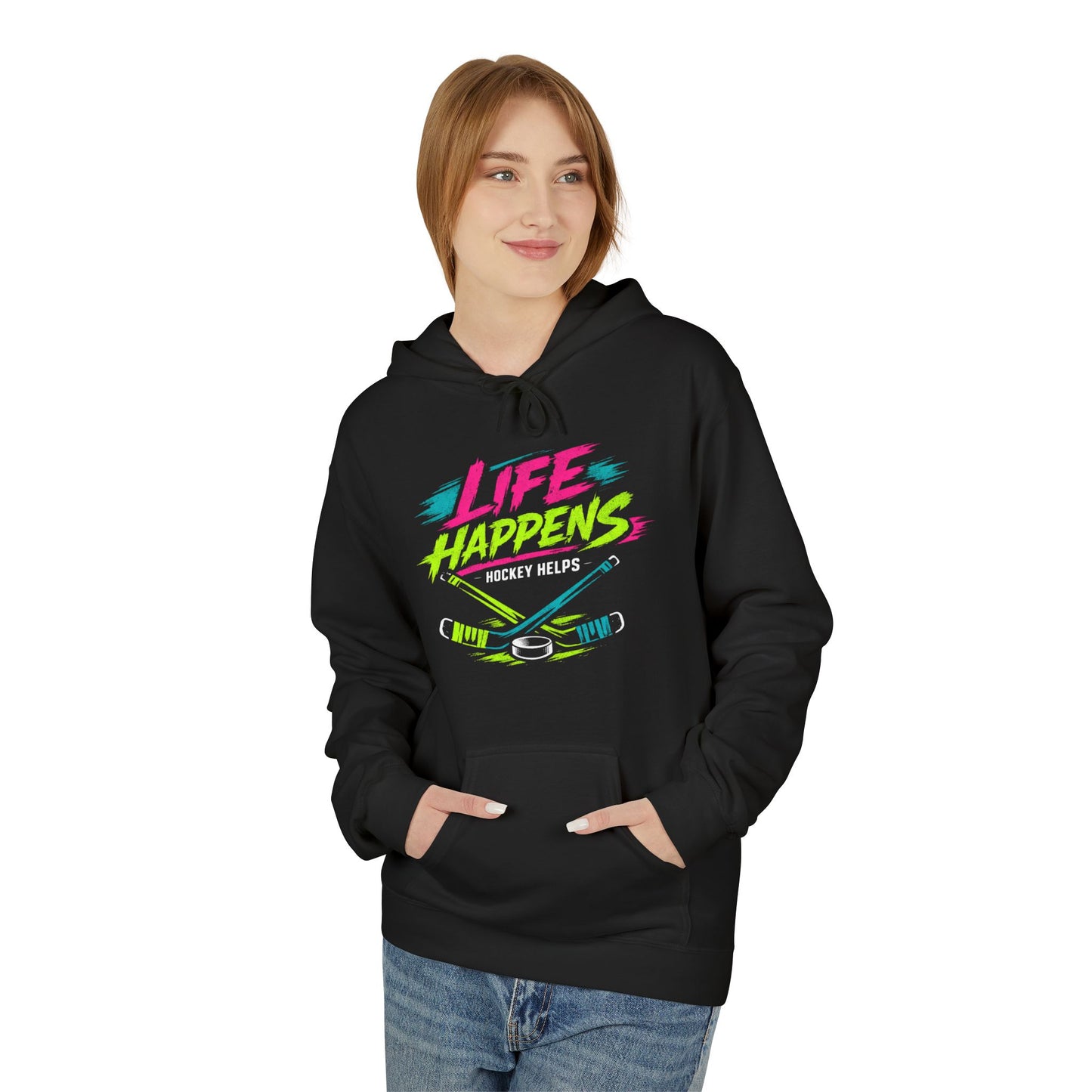 Hockey 'Life Happens' Fleece Hoodie
