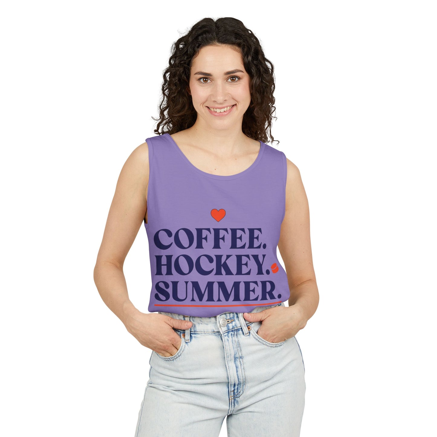 Coffee. Hockey. Summer. Tank Top