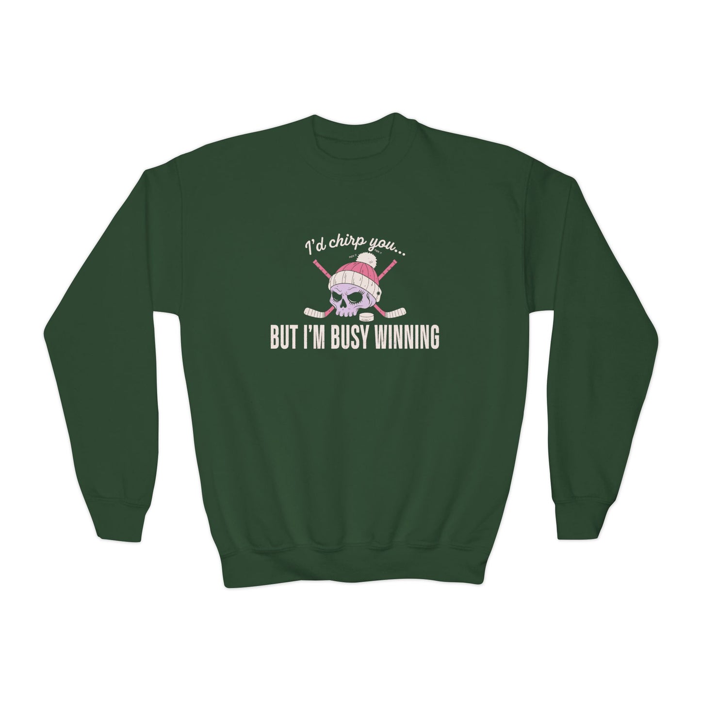 Youth Crewneck Sweatshirt — “I’d Chirp You… But I’m Busy Whining”