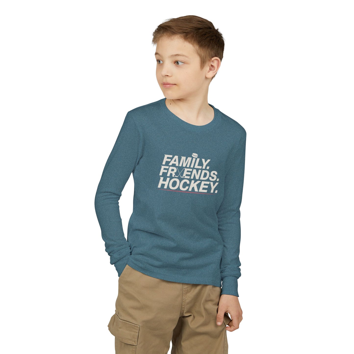 Family Friends Hockey Youth Long Sleeve Tee