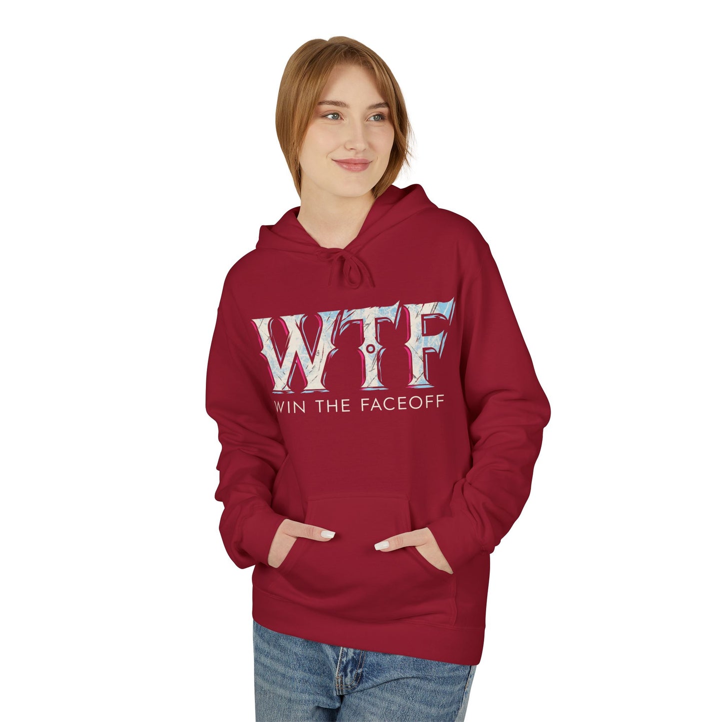 W T F Win The Faceoff Fleece Hoodie