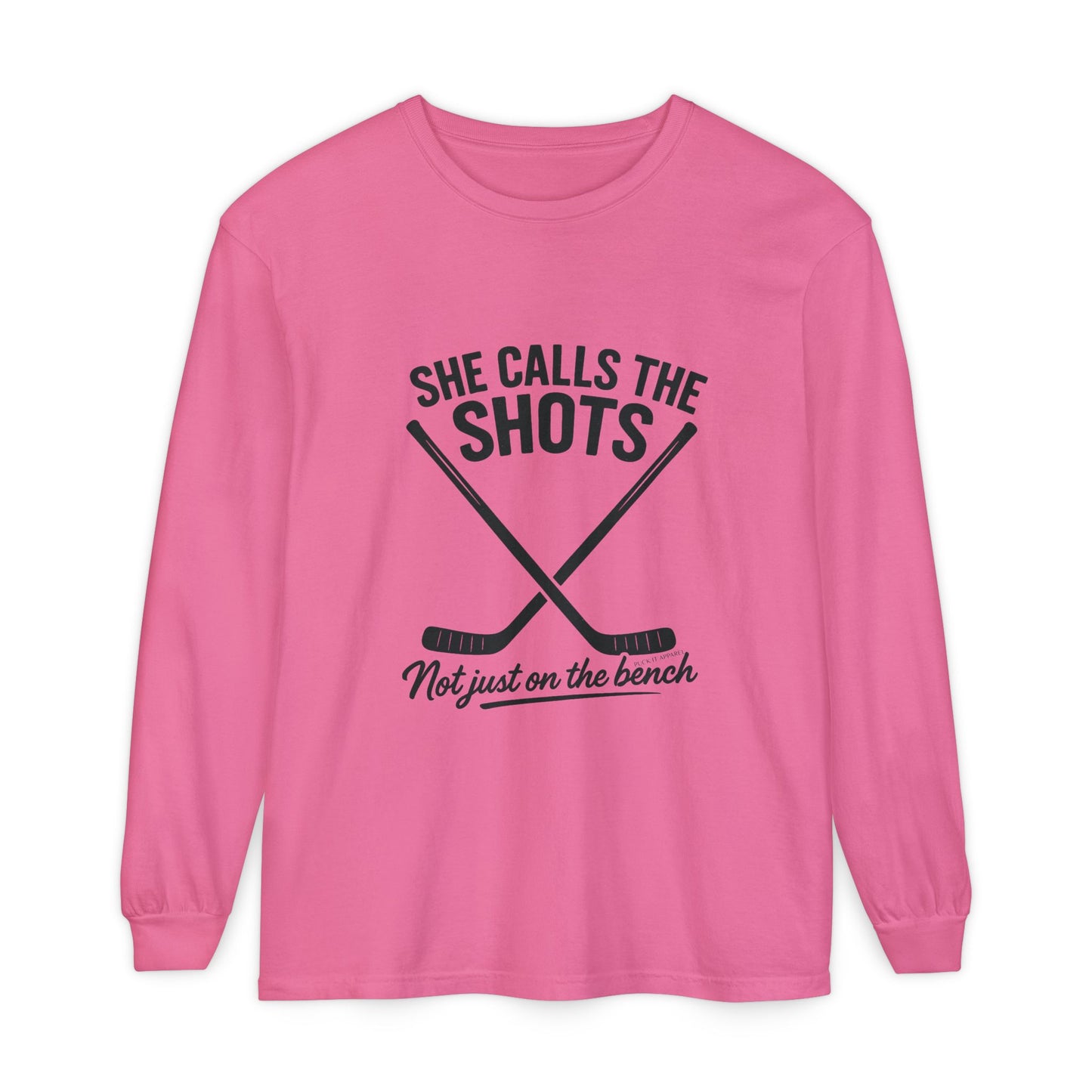 Female Hockey Coach Long Sleeve Shirt - She Calls the Shots, Sports Apparel, Gift for Athletes
