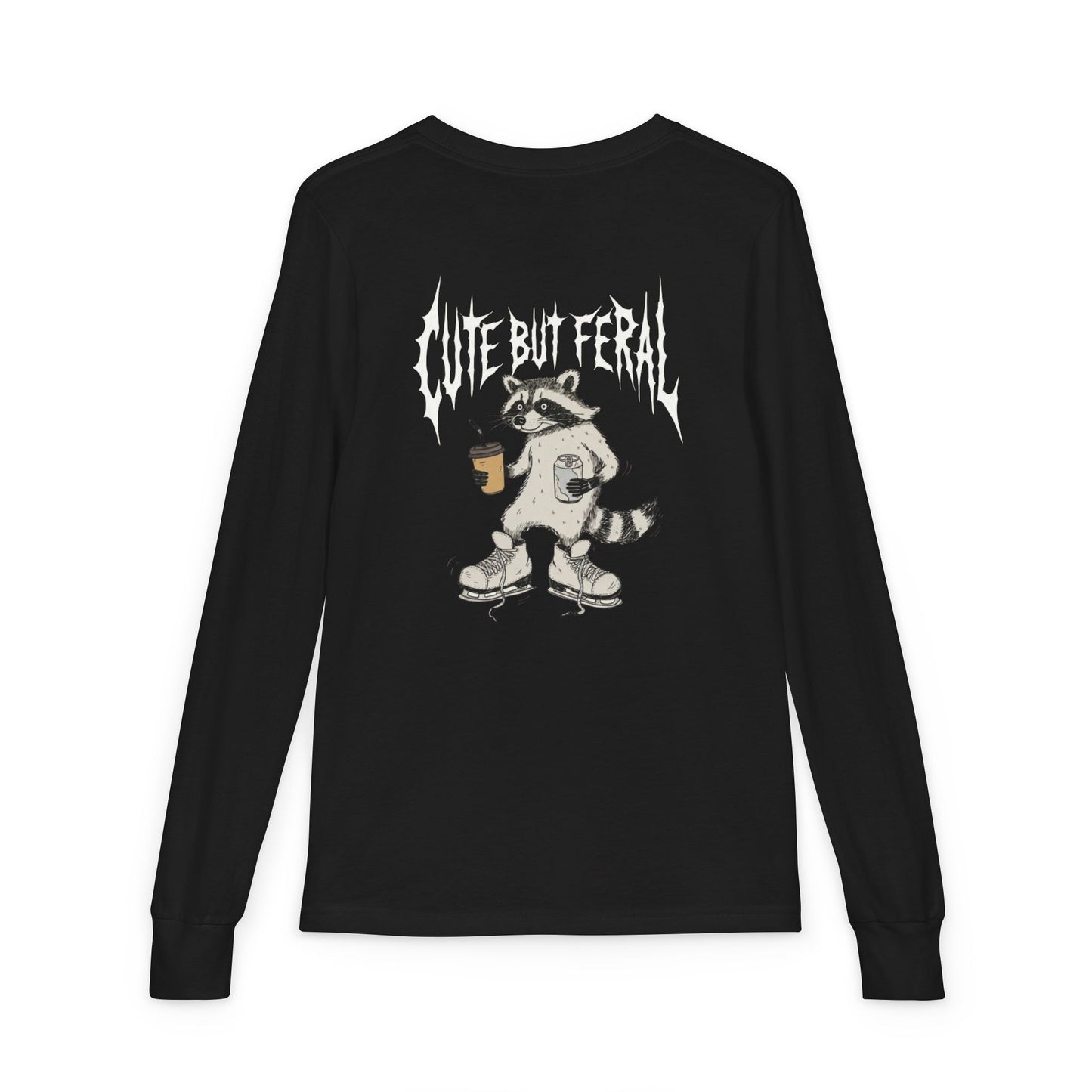 Cute But Feral Youth Long Sleeve Tee — Youth Jersey Shirt with Raccoon Graphic