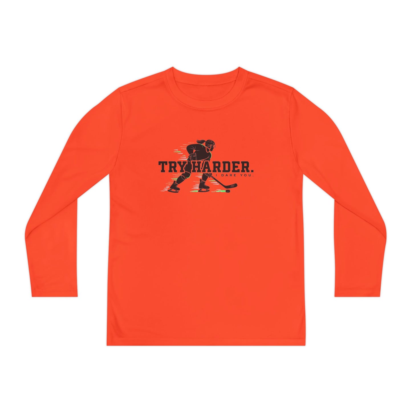 Try Harder Hockey Youth Long Sleeve Tee