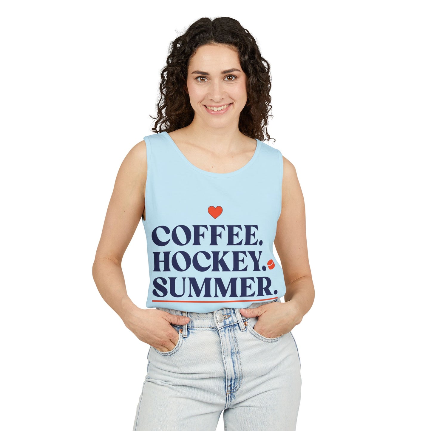 Coffee. Hockey. Summer. Tank Top
