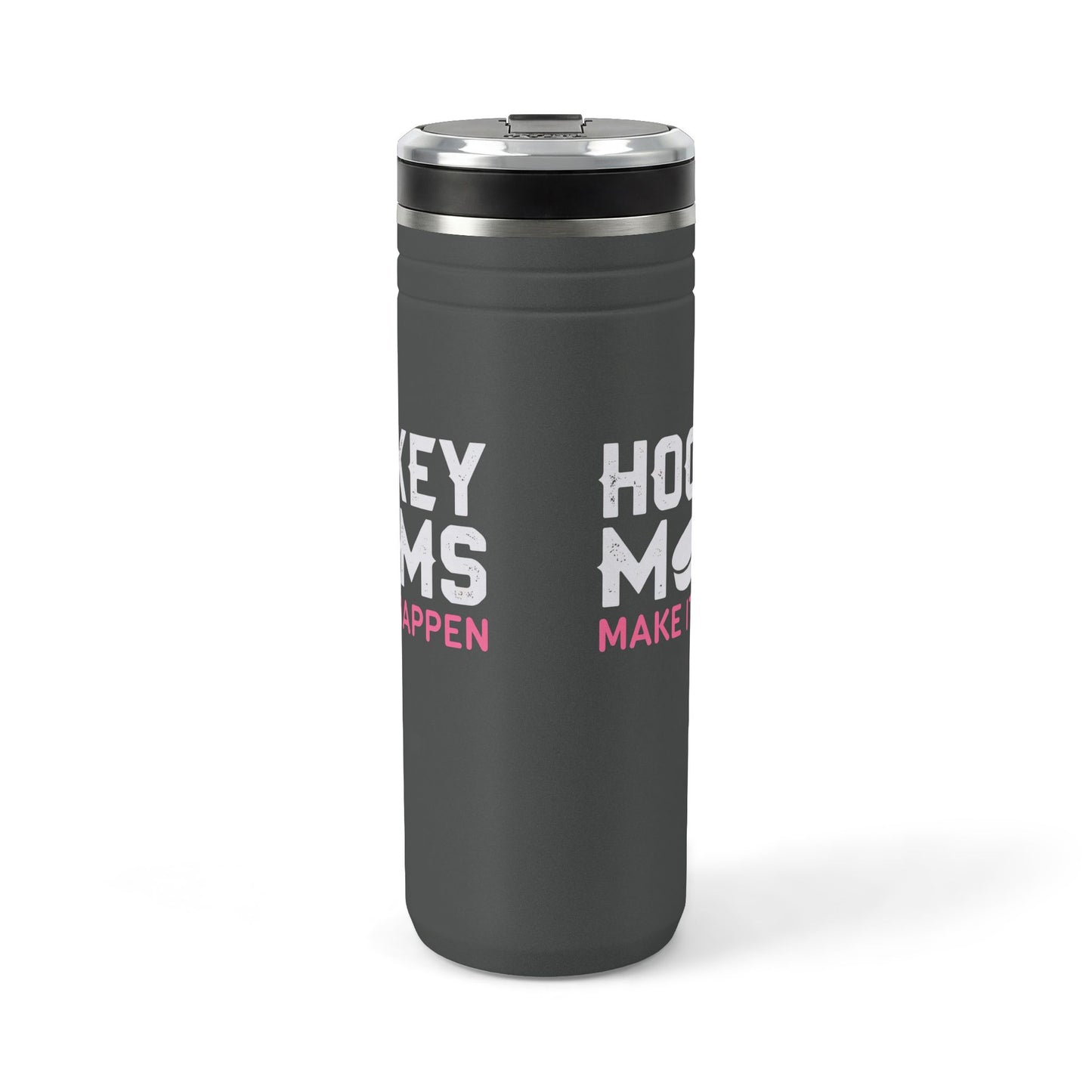 Titan 24oz Thermal Straw Tumbler — “Hockey Moms Make It Happen” Insulated Travel Cup