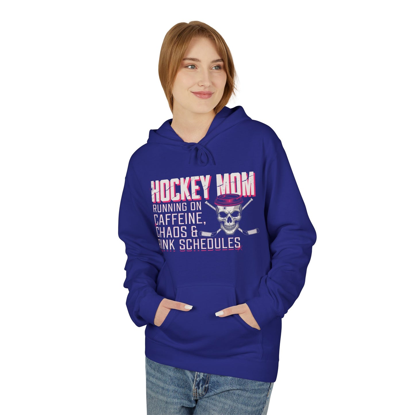Hockey Mom Hoodie — “Running on Caffeine, Chaos & Rink Schedules”