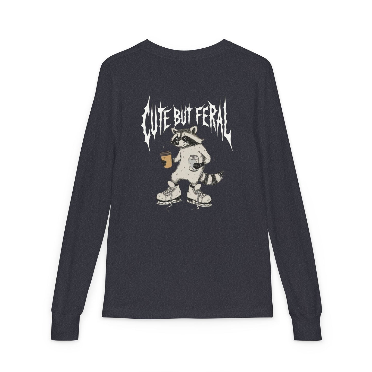 Cute But Feral Youth Long Sleeve Tee — Youth Jersey Shirt with Raccoon Graphic