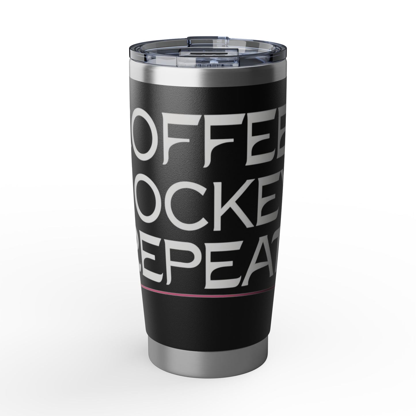 20oz Tumbler — Coffee, Pocket, Repeat Black Travel Mug