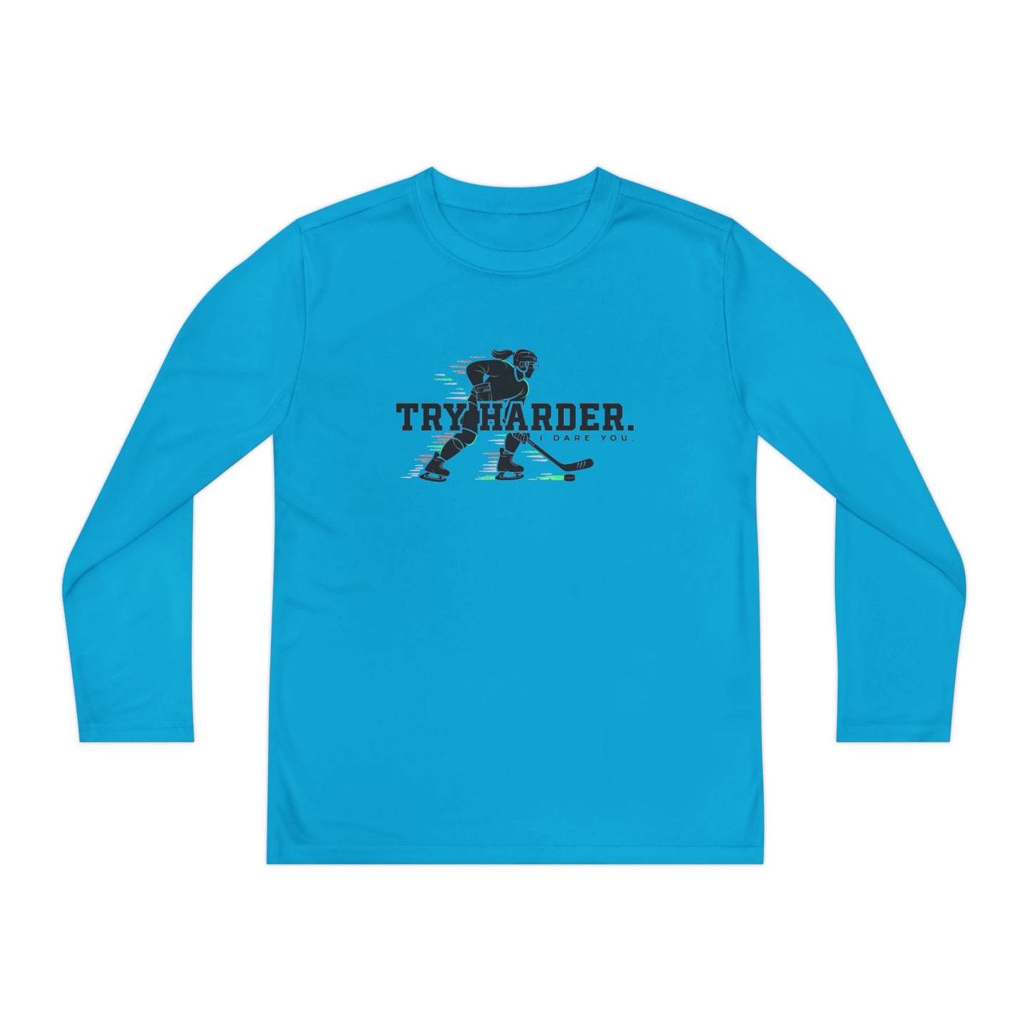 Try Harder Hockey Youth Long Sleeve Tee