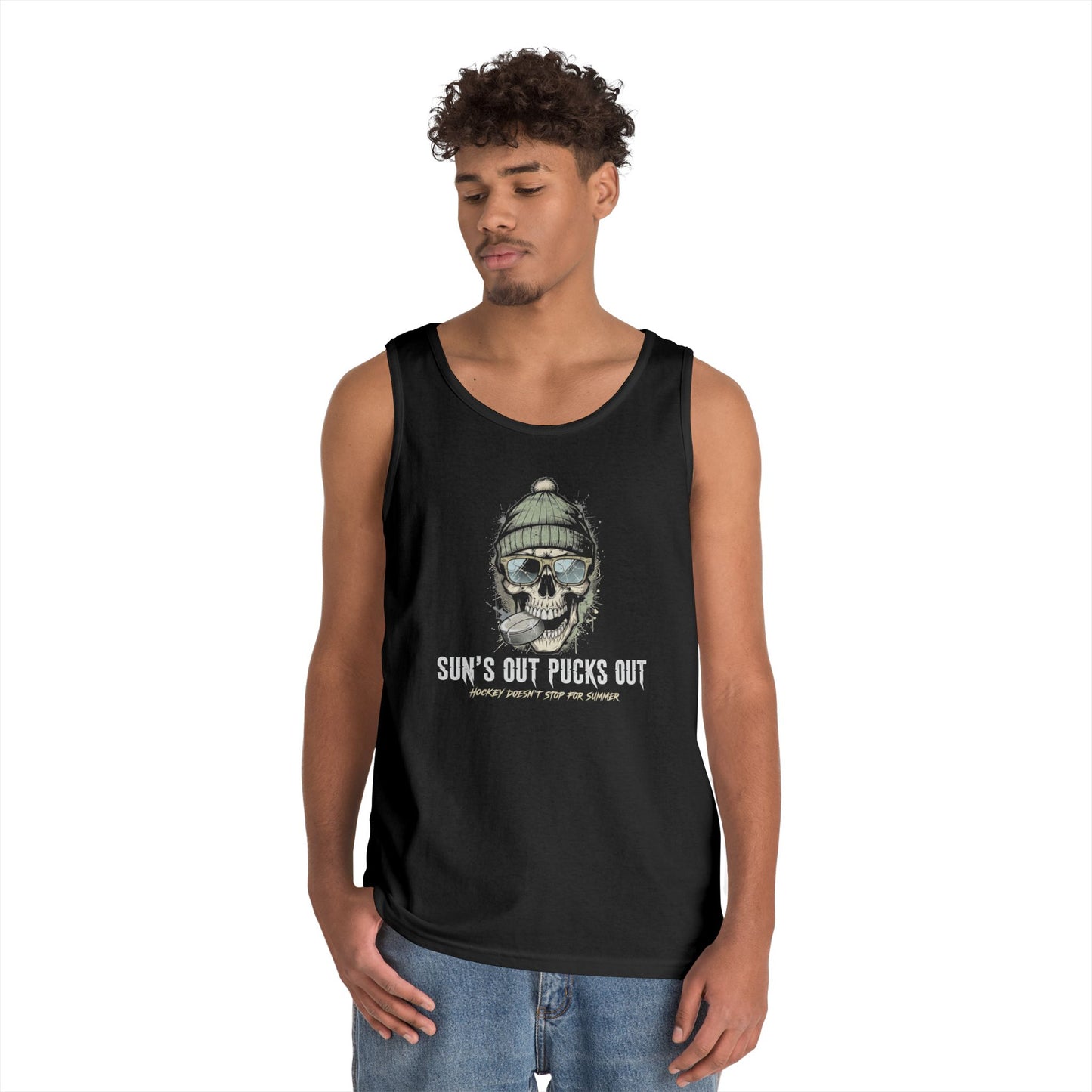 "Sun's Out Pucks Out" Hockey Summer Tee