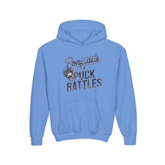 Ponytails & Puck Battles Hooded Sweatshirt by Gildan
