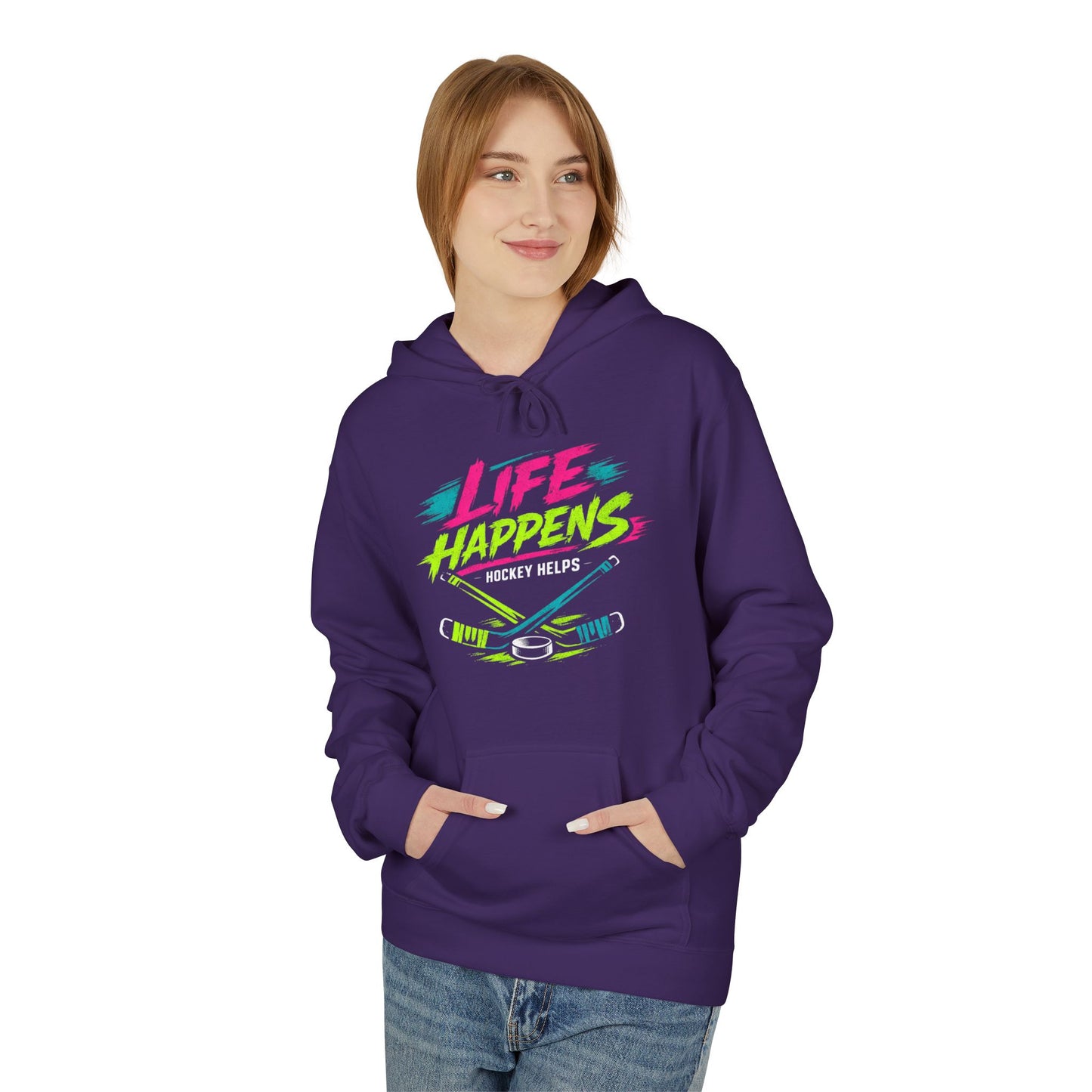 Hockey 'Life Happens' Fleece Hoodie