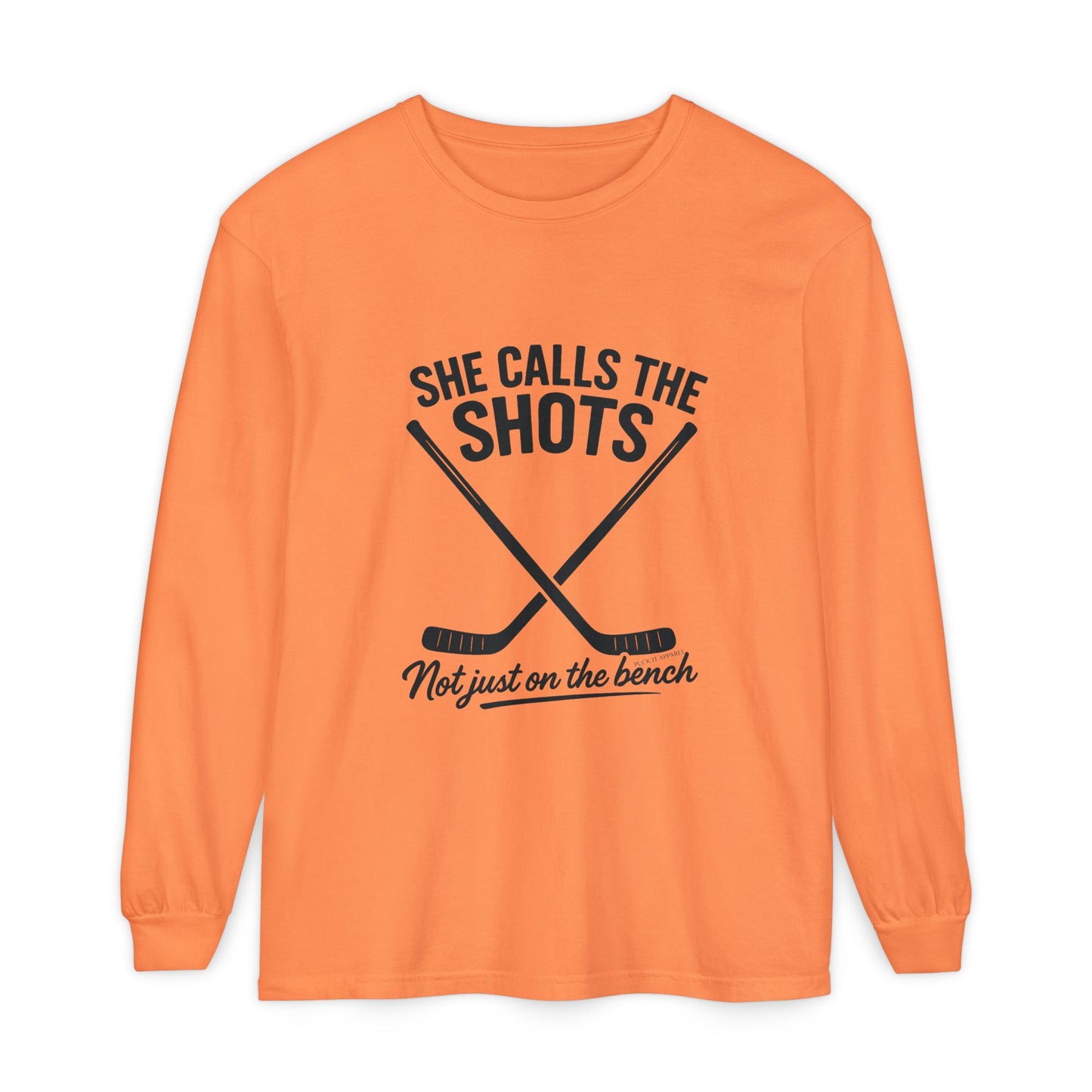 Female Hockey Coach Long Sleeve Shirt - She Calls the Shots, Sports Apparel, Gift for Athletes