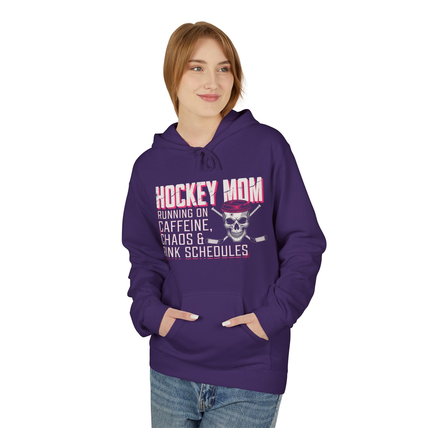 Hockey Mom Hoodie — “Running on Caffeine, Chaos & Rink Schedules”
