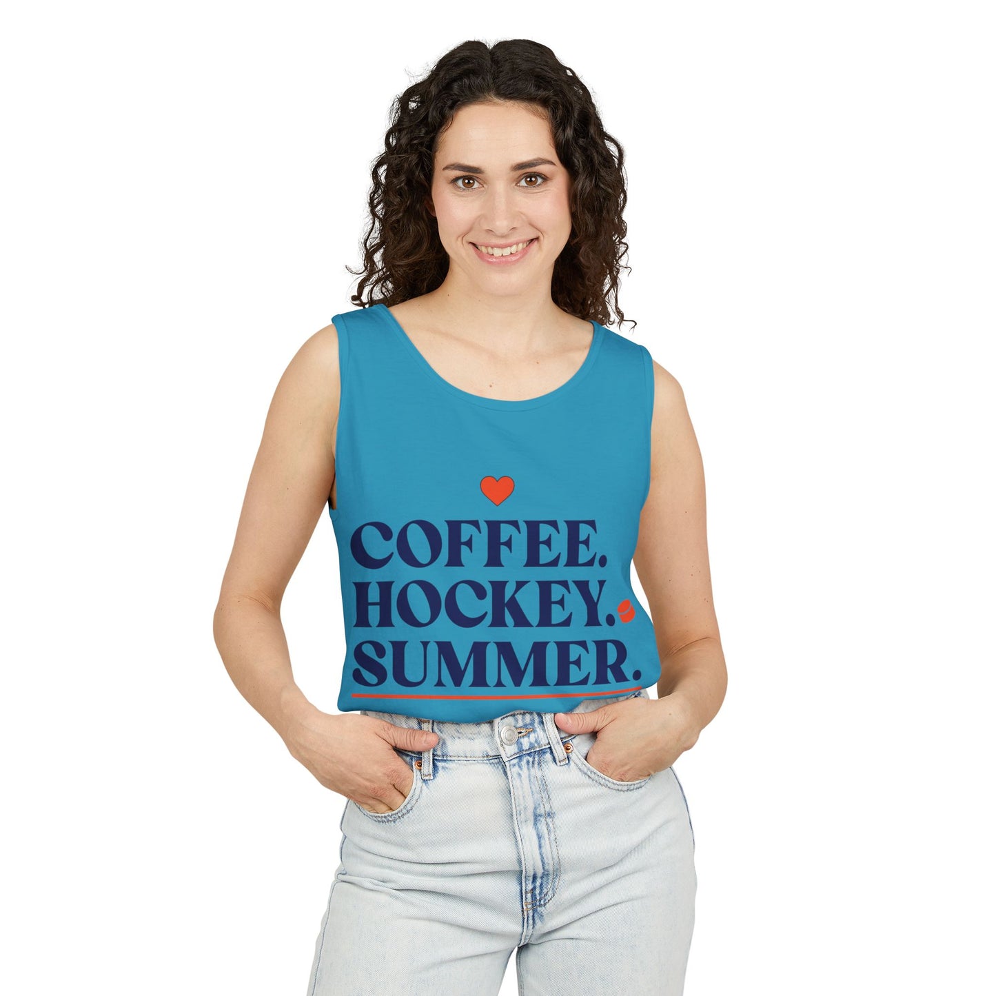 Coffee. Hockey. Summer. Tank Top