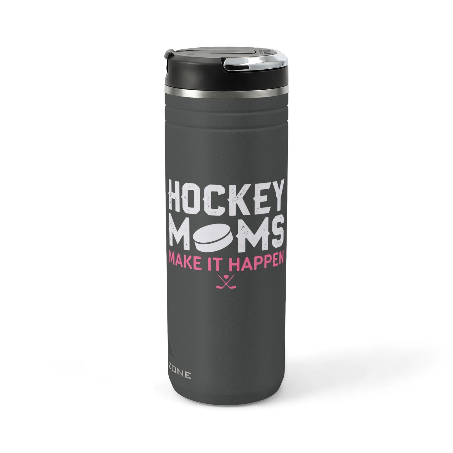 Titan 24oz Thermal Straw Tumbler — “Hockey Moms Make It Happen” Insulated Travel Cup