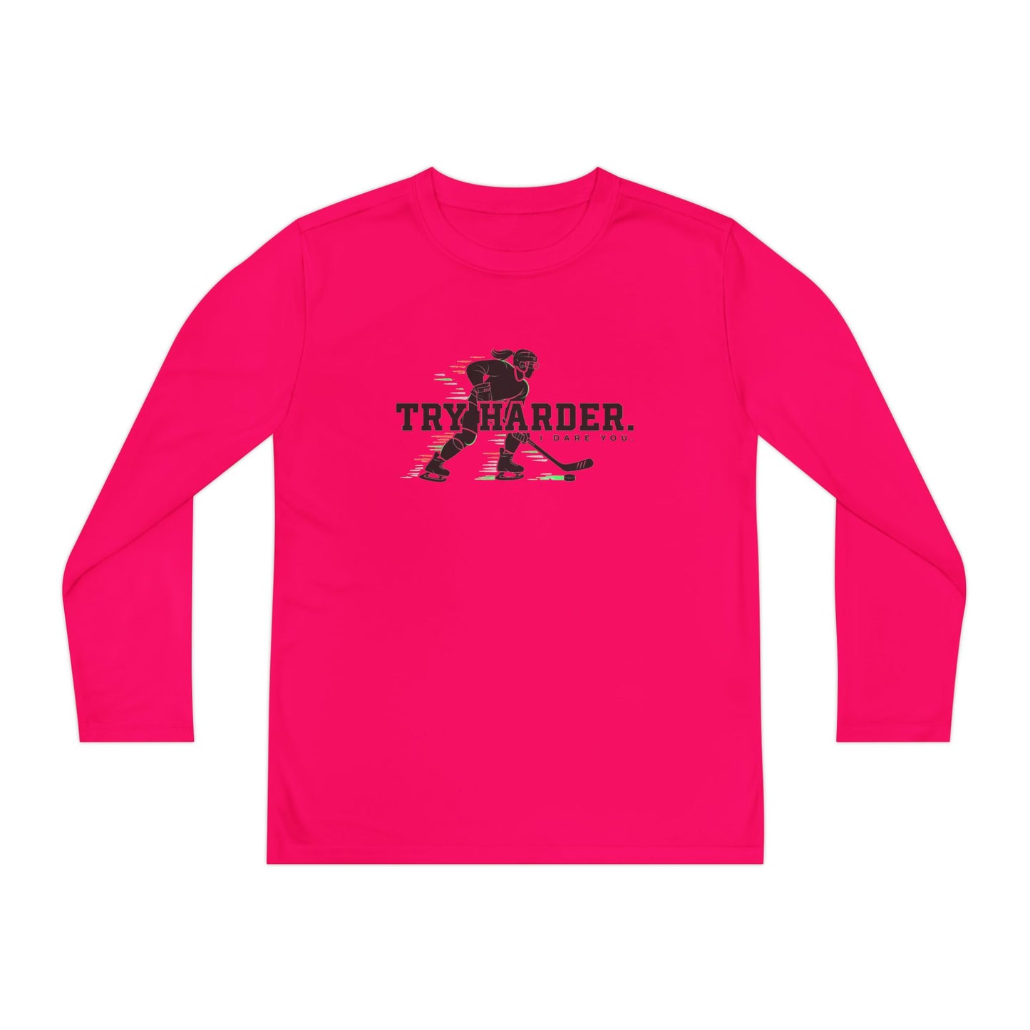 Try Harder Hockey Youth Long Sleeve Tee