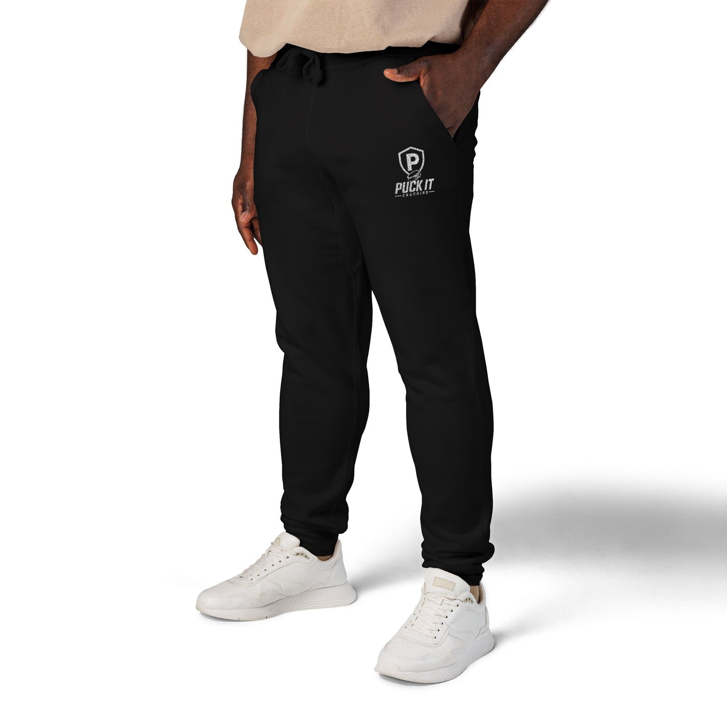 Embroidered Logo Sweatpants — Black Fleece Joggers