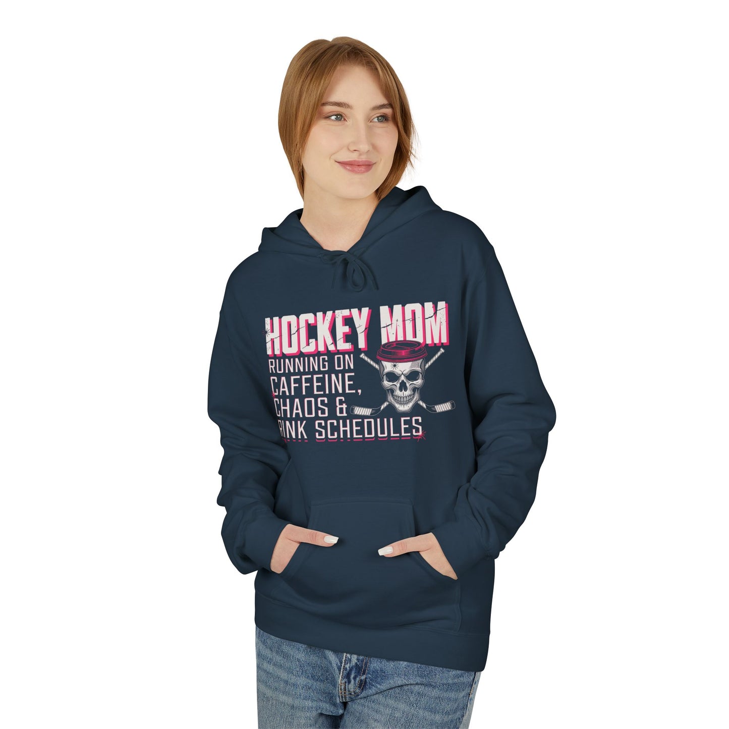 Hockey Mom Hoodie — “Running on Caffeine, Chaos & Rink Schedules”