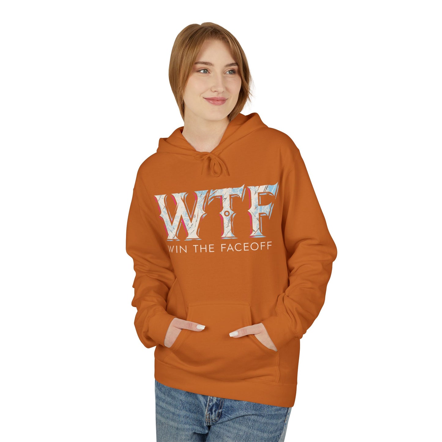 W T F Win The Faceoff Fleece Hoodie