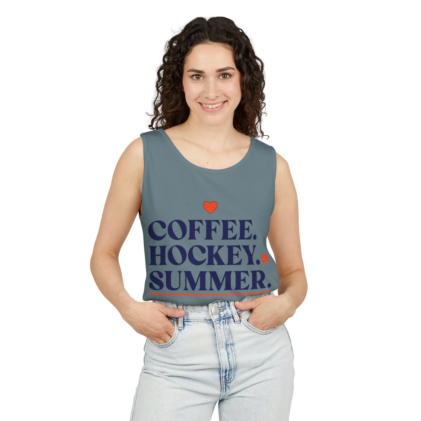 Coffee. Hockey. Summer. Tank Top
