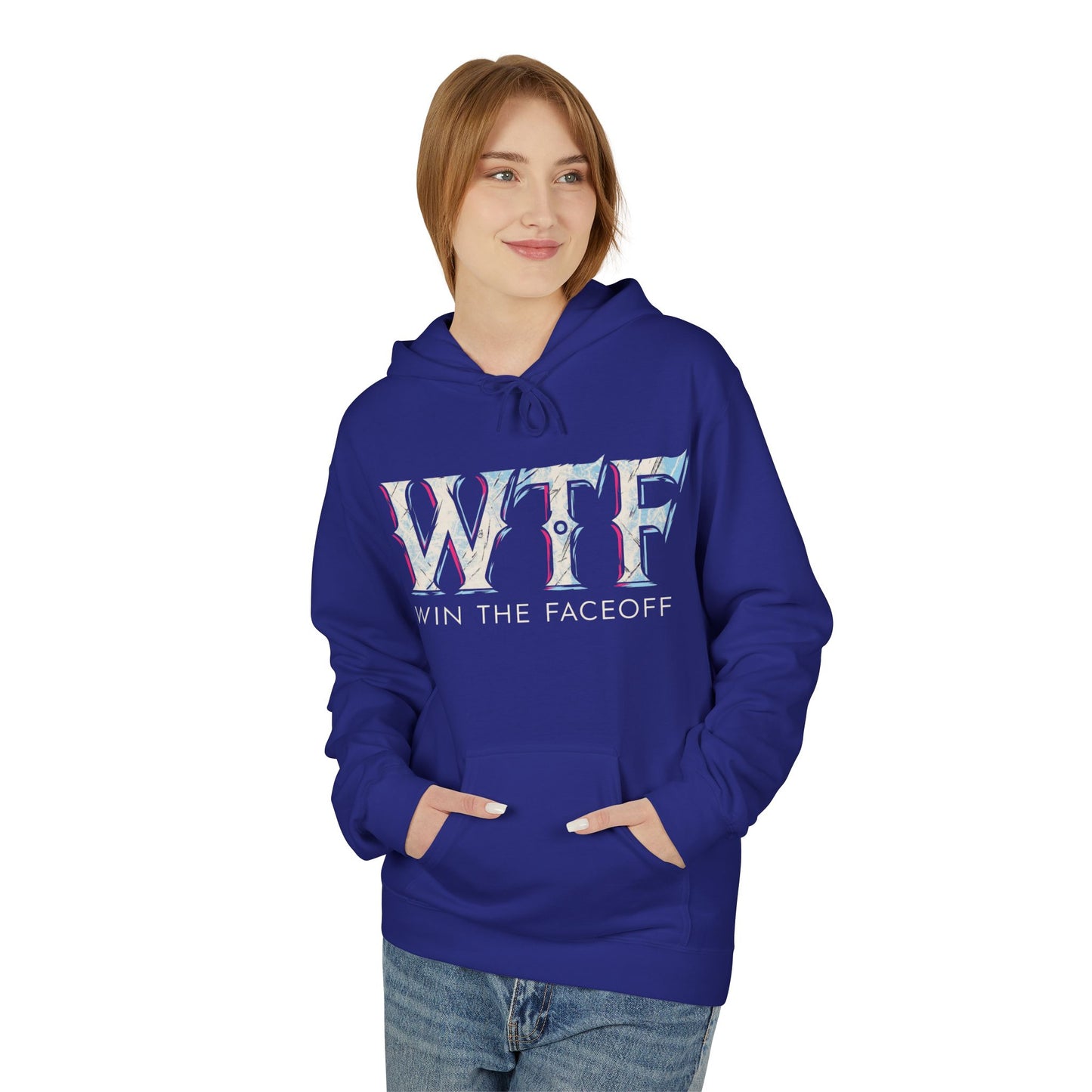 W T F Win The Faceoff Fleece Hoodie