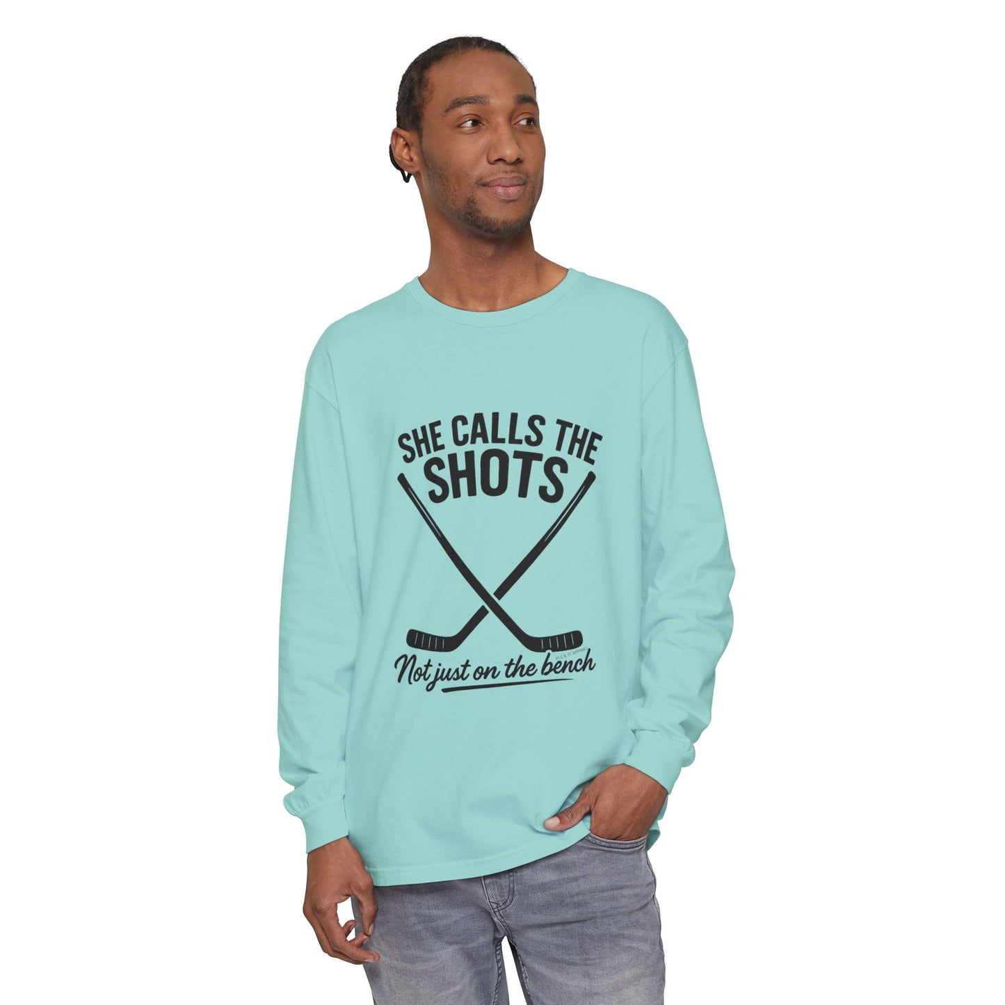 Female Hockey Coach Long Sleeve Shirt - She Calls the Shots, Sports Apparel, Gift for Athletes