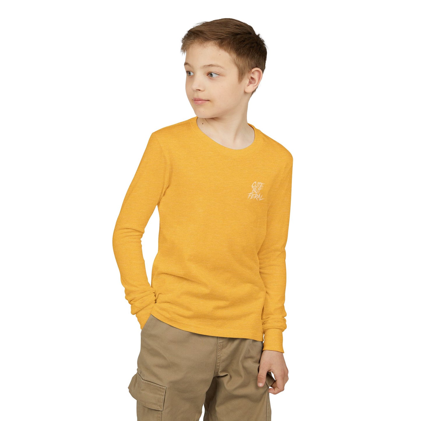 Cute But Feral Youth Long Sleeve Tee — Youth Jersey Shirt with Raccoon Graphic