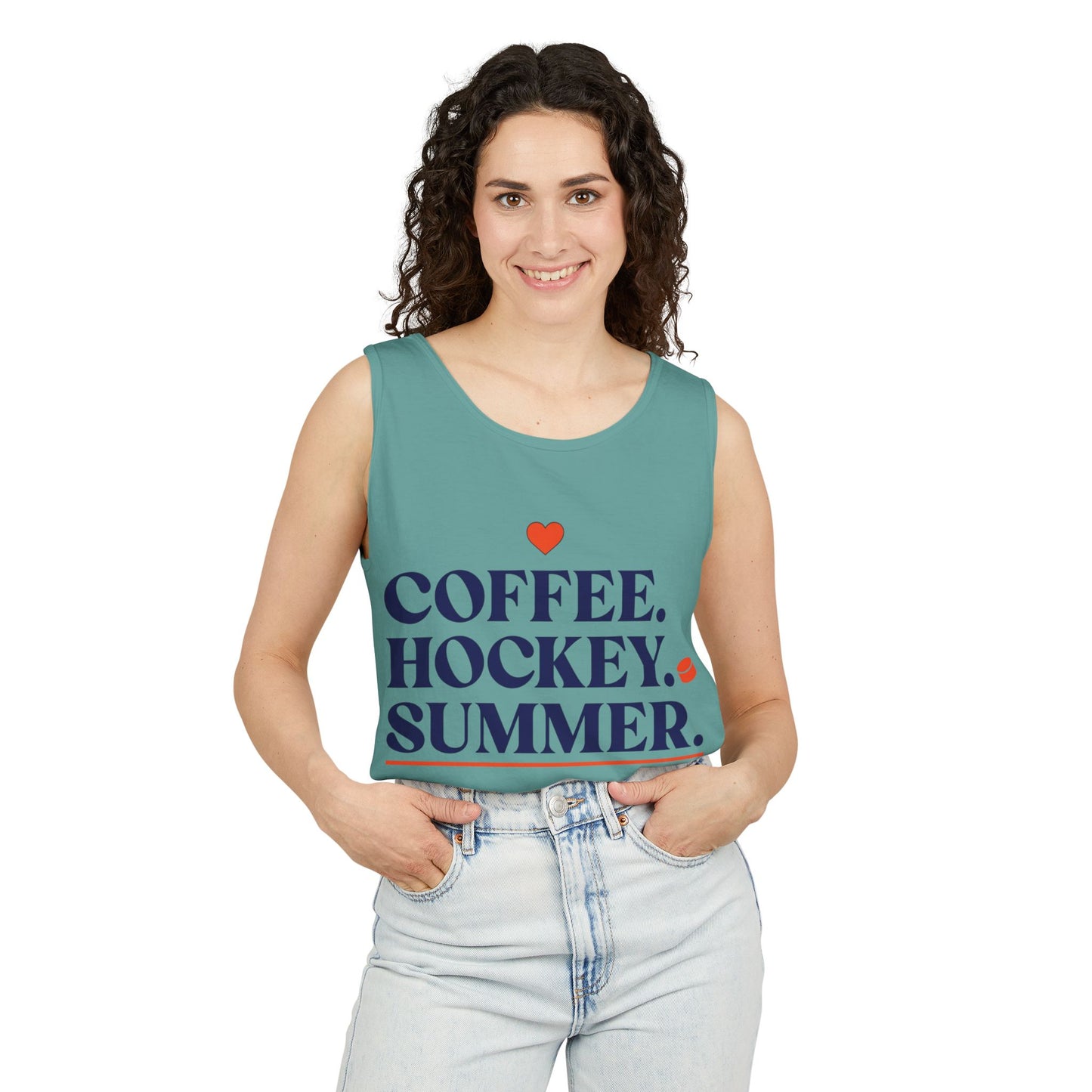 Coffee. Hockey. Summer. Tank Top