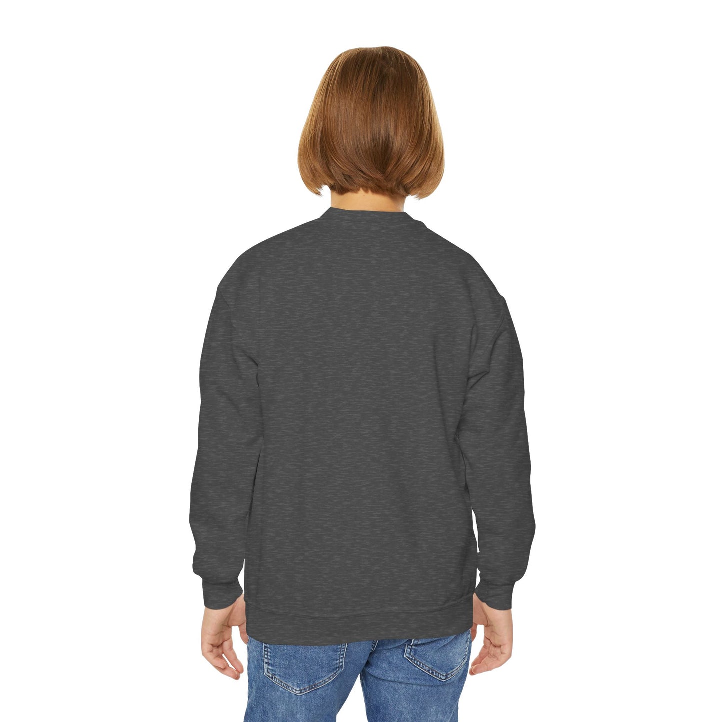 Youth Crewneck Sweatshirt — "Life Happens, Hockey Helps"