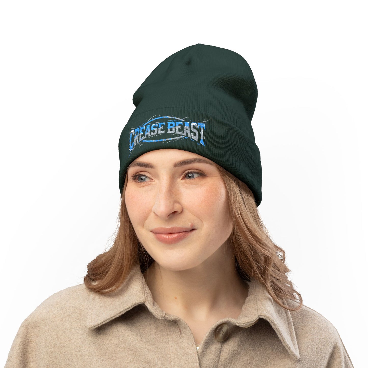 Crease Beast Embroidered Knit Beanie