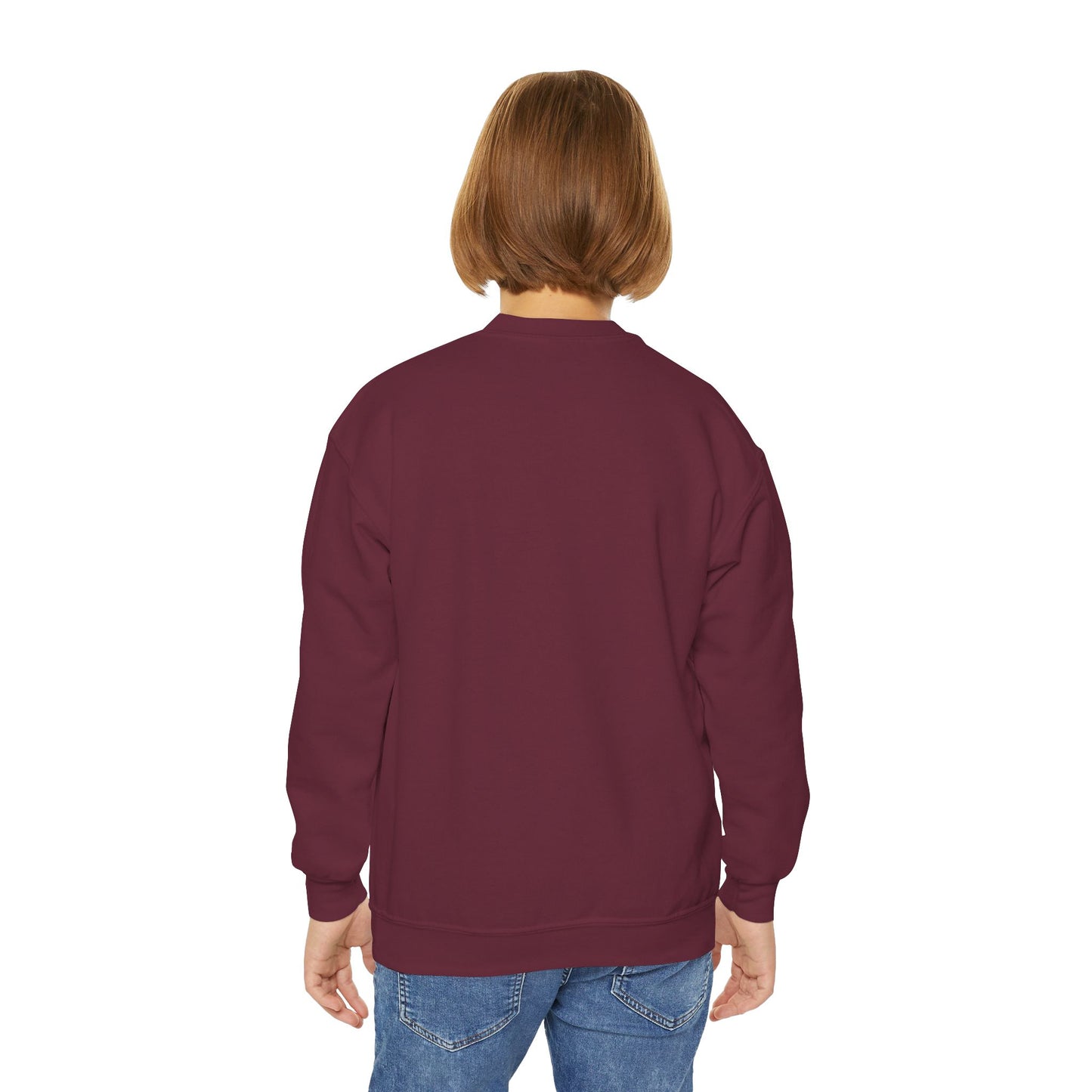 Youth Crewneck Sweatshirt — "Life Happens, Hockey Helps"