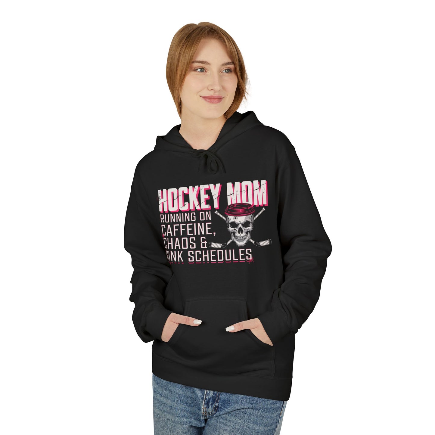 Hockey Mom Hoodie — “Running on Caffeine, Chaos & Rink Schedules”