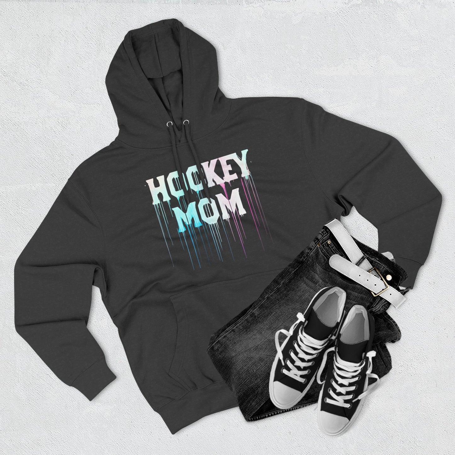 Lane Seven Hockey Mom Fleece Hoodie, Cozy Sweatshirt for Hockey Moms, Gift for Sports Enthusiasts, Winter Apparel, Perfect for Game Days