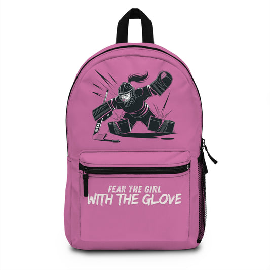 Fear the Girl with the Glove Goalie Backpack