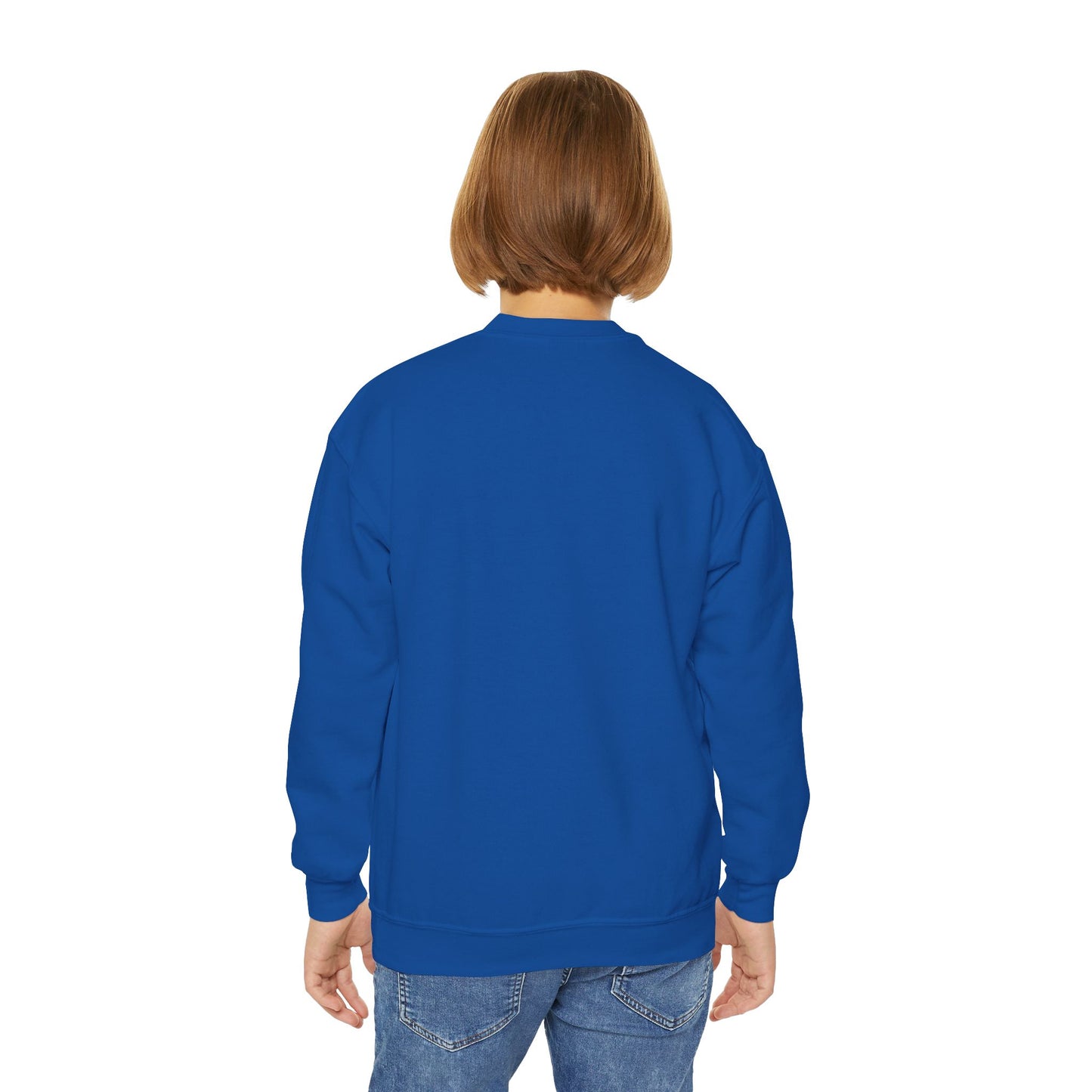 Youth Crewneck Sweatshirt — "Life Happens, Hockey Helps"