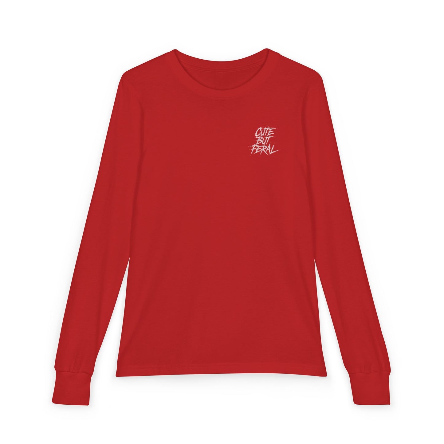 Cute But Feral Youth Long Sleeve Tee — Youth Jersey Shirt with Raccoon Graphic